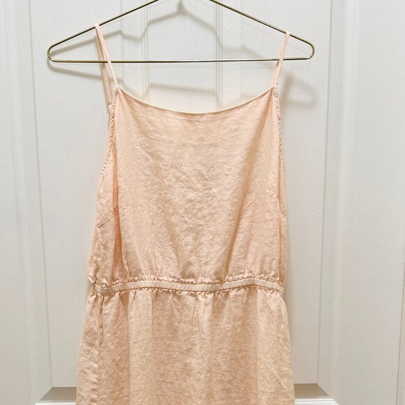 Clothe & Stone 100% Linen Maxi Dress Size M Peach Color Tiered Flowy Silhouette - Picture 2 of 13